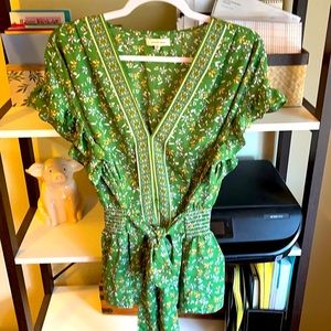 COPY - Max Studio Peplum Tie Blouse